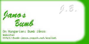 janos bumb business card